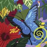 Tropical Blue Butterfly V3-Cindy Wider-Giclee Print