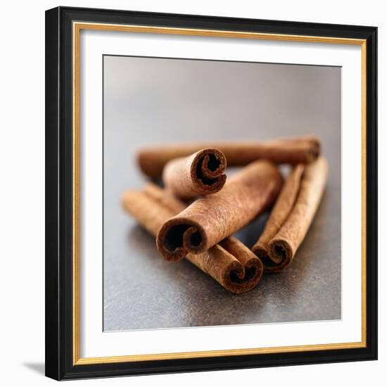 Cinnamon Sticks in a Pile Macro-evren_photos-Framed Photographic Print