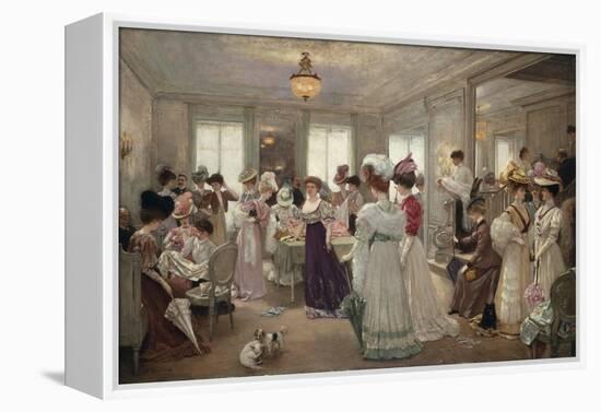 Cinq Heures Chez Le Couturier Paquin-Henri Gervex-Framed Premier Image Canvas