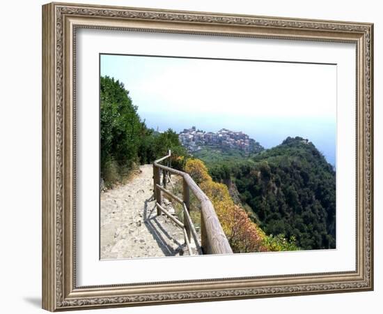 Cinque Terre Corniglia From the Trail-Marilyn Dunlap-Framed Art Print