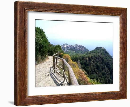 Cinque Terre Corniglia From the Trail-Marilyn Dunlap-Framed Art Print