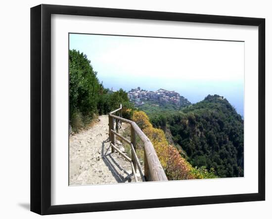 Cinque Terre Corniglia From the Trail-Marilyn Dunlap-Framed Art Print