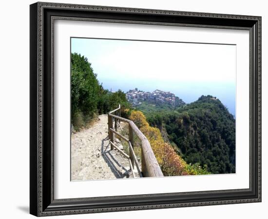 Cinque Terre Corniglia From the Trail-Marilyn Dunlap-Framed Art Print