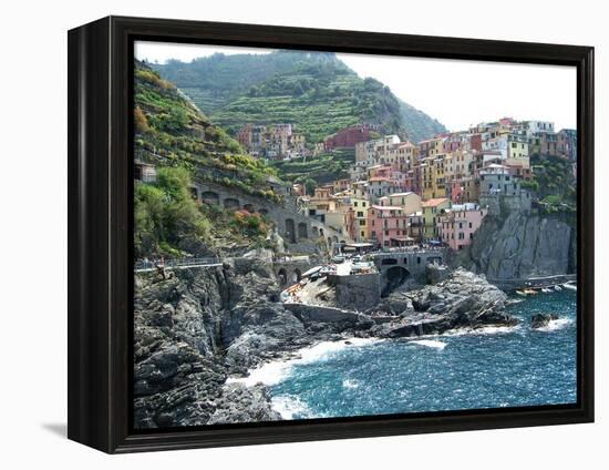 Cinque Terre Manarola-Marilyn Dunlap-Framed Stretched Canvas