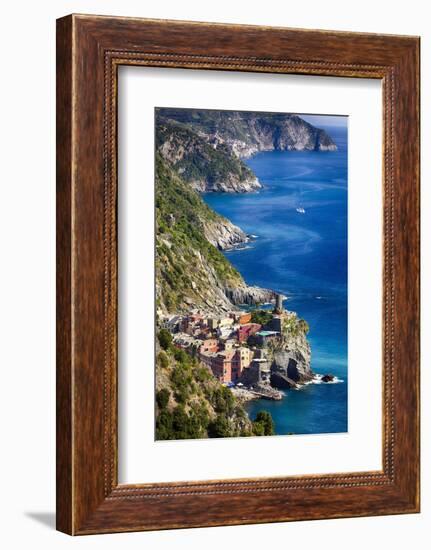 Cinque Terre Towns on the Cliffs, Italy-George Oze-Framed Photographic Print