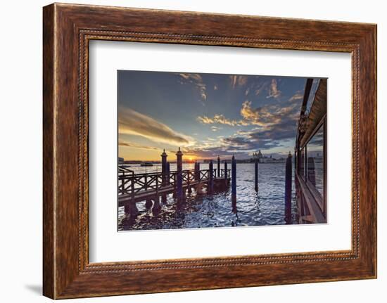 Cip's Club Restaurant and Mooring of the 5 Star Hotel Cipriani, at Sunset-Cahir Davitt-Framed Photographic Print