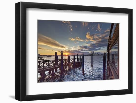 Cip's Club Restaurant and Mooring of the 5 Star Hotel Cipriani, at Sunset-Cahir Davitt-Framed Photographic Print