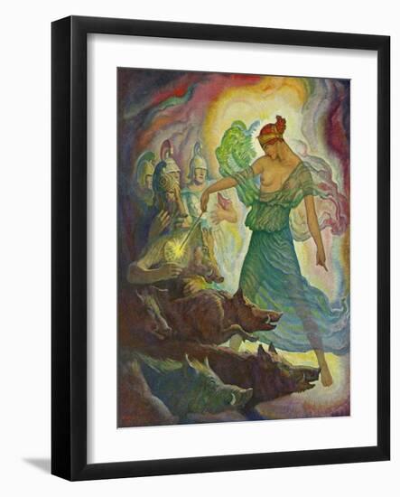 Circe and He Swine, 1929 (Litho)-Newell Convers Wyeth-Framed Giclee Print