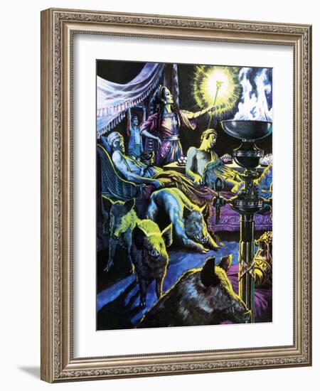 Circe Changing the Sailors into Pigs-Payne-Framed Giclee Print