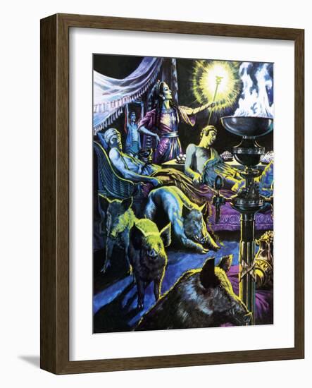 Circe Changing the Sailors into Pigs-Payne-Framed Giclee Print