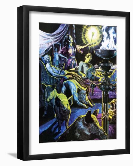 Circe Changing the Sailors into Pigs-Payne-Framed Giclee Print