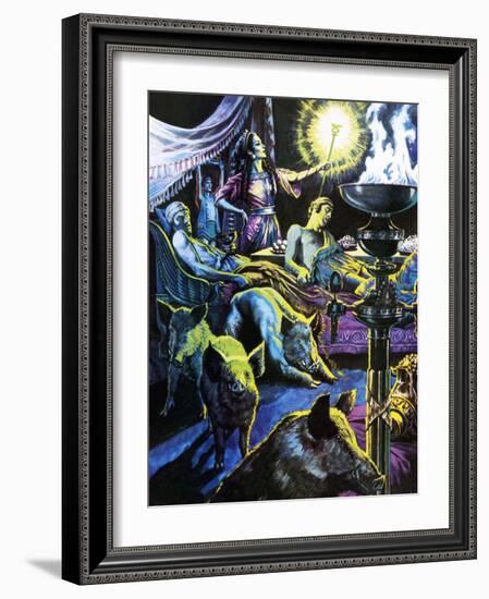 Circe Changing the Sailors into Pigs-Payne-Framed Giclee Print