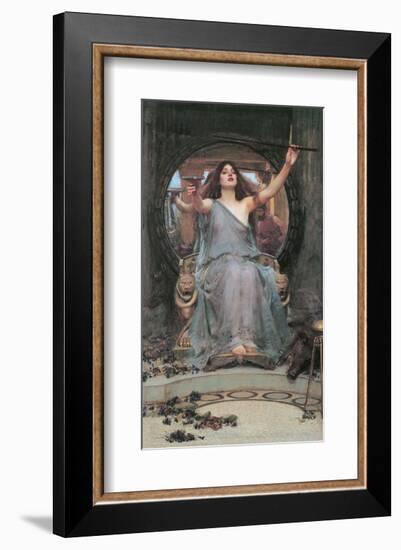 Circe Offering the Cup to Odusseus-J^W^ Waterhouse-Framed Art Print