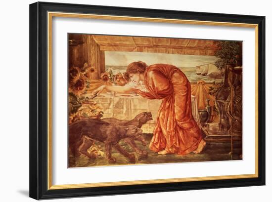 Circe Pouring Poison into a Vase and Awaiting the Arrival of Ulysses-Edward Burne-Jones-Framed Giclee Print