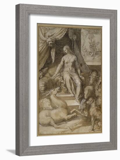 Circe Seated, the Bewitched Argonauts Transmogrified-Taddeo Zuccaro-Framed Giclee Print