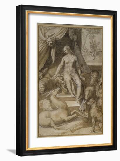 Circe Seated, the Bewitched Argonauts Transmogrified-Taddeo Zuccaro-Framed Giclee Print