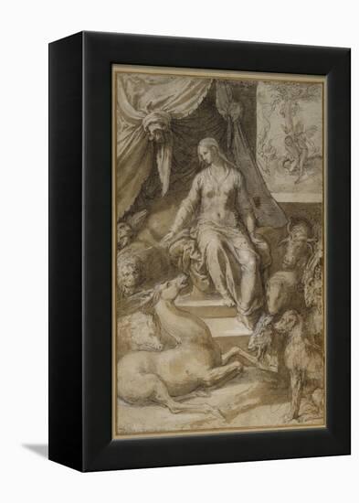 Circe Seated, the Bewitched Argonauts Transmogrified-Taddeo Zuccaro-Framed Premier Image Canvas