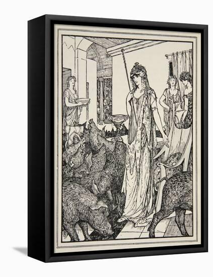Circe Sends the Swine (The Companions of Ulysses) to the Styes, Frontispiece from 'Tales of the…-Henry Justice Ford-Framed Premier Image Canvas