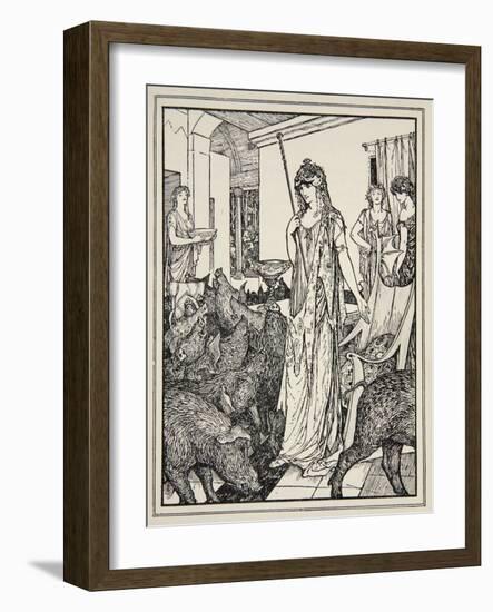 Circe Sends the Swine (The Companions of Ulysses) to the Styes, Frontispiece from 'Tales of the…-Henry Justice Ford-Framed Giclee Print