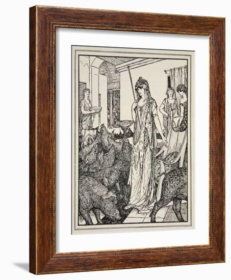 Circe Sends the Swine (The Companions of Ulysses) to the Styes, Frontispiece from 'Tales of the…-Henry Justice Ford-Framed Giclee Print
