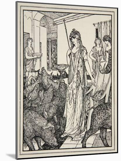 Circe Sends the Swine (The Companions of Ulysses) to the Styes, Frontispiece from 'Tales of the…-Henry Justice Ford-Mounted Giclee Print