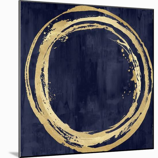 Circle Gold on Blue I-Natalie Harris-Mounted Art Print