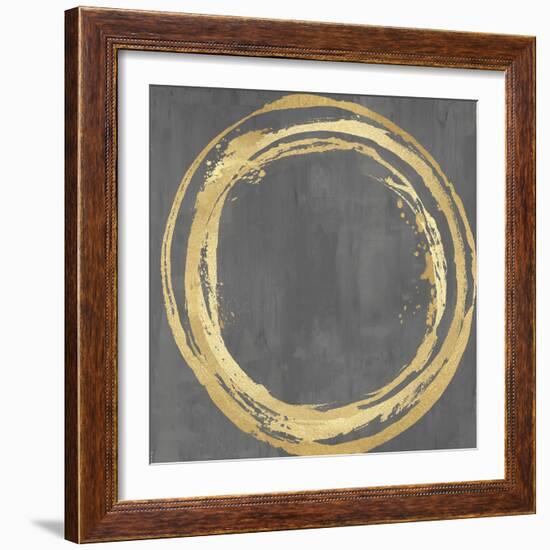 Circle Gold on Gray II-Natalie Harris-Framed Art Print