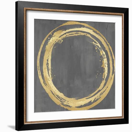 Circle Gold on Gray II-Natalie Harris-Framed Art Print