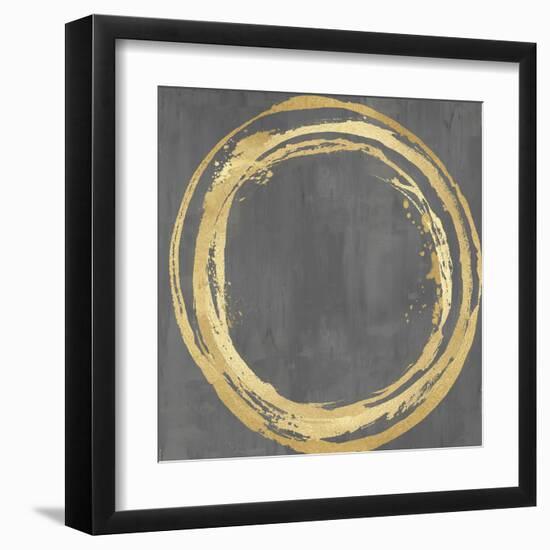 Circle Gold on Gray II-Natalie Harris-Framed Art Print