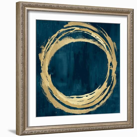 Circle Gold on Teal II-Natalie Harris-Framed Art Print