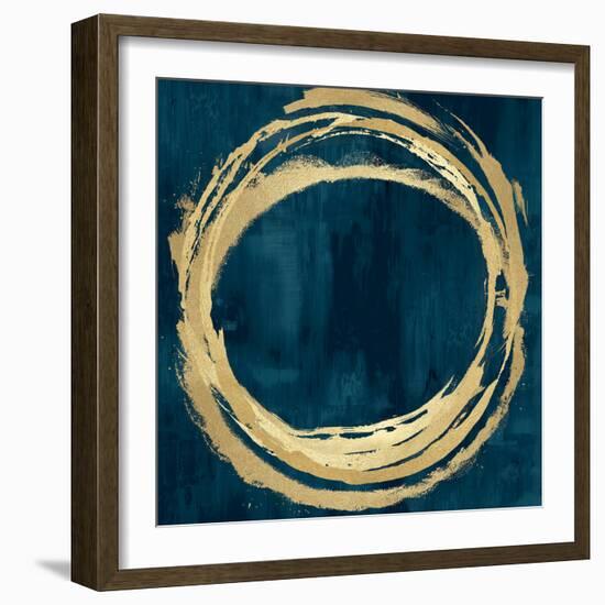 Circle Gold on Teal II-Natalie Harris-Framed Art Print