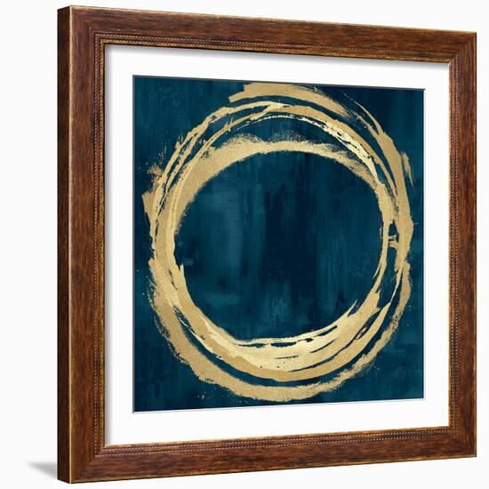 Circle Gold on Teal II-Natalie Harris-Framed Art Print
