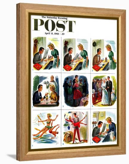 "Circle of Love," Saturday Evening Post Cover, April 8, 1961-Constantin Alajalov-Framed Premier Image Canvas