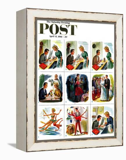 "Circle of Love," Saturday Evening Post Cover, April 8, 1961-Constantin Alajalov-Framed Premier Image Canvas