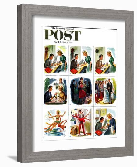 "Circle of Love," Saturday Evening Post Cover, April 8, 1961-Constantin Alajalov-Framed Giclee Print