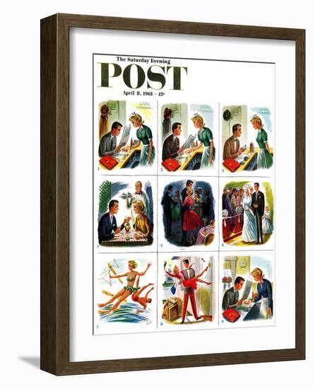 "Circle of Love," Saturday Evening Post Cover, April 8, 1961-Constantin Alajalov-Framed Giclee Print