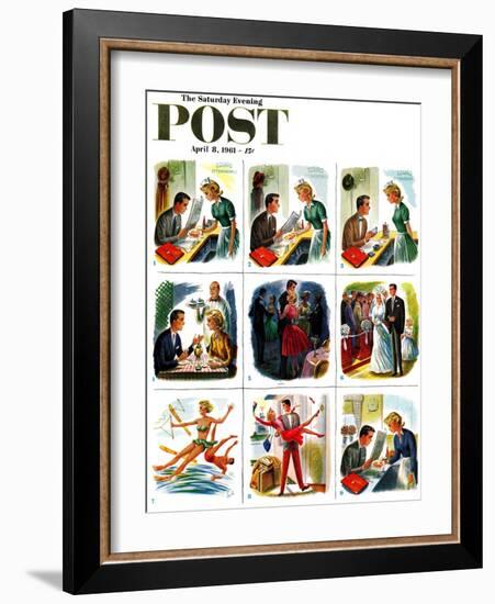 "Circle of Love," Saturday Evening Post Cover, April 8, 1961-Constantin Alajalov-Framed Giclee Print