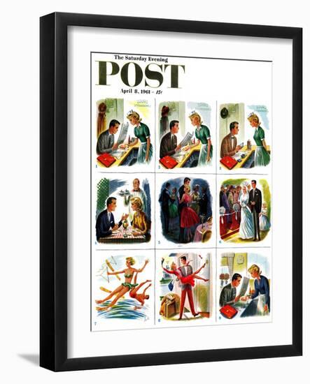 "Circle of Love," Saturday Evening Post Cover, April 8, 1961-Constantin Alajalov-Framed Giclee Print