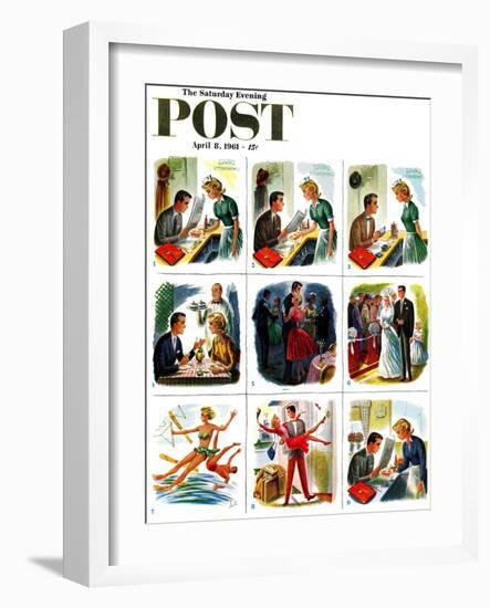 "Circle of Love," Saturday Evening Post Cover, April 8, 1961-Constantin Alajalov-Framed Giclee Print