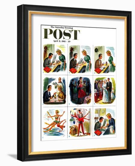 "Circle of Love," Saturday Evening Post Cover, April 8, 1961-Constantin Alajalov-Framed Giclee Print