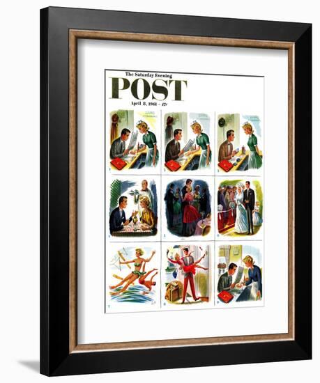 "Circle of Love," Saturday Evening Post Cover, April 8, 1961-Constantin Alajalov-Framed Giclee Print