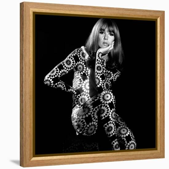 Circle Patterned Projection on Model with Hand on Face, 1960s-John French-Framed Premier Image Canvas