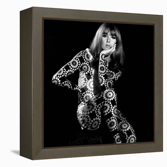 Circle Patterned Projection on Model with Hand on Face, 1960s-John French-Framed Premier Image Canvas