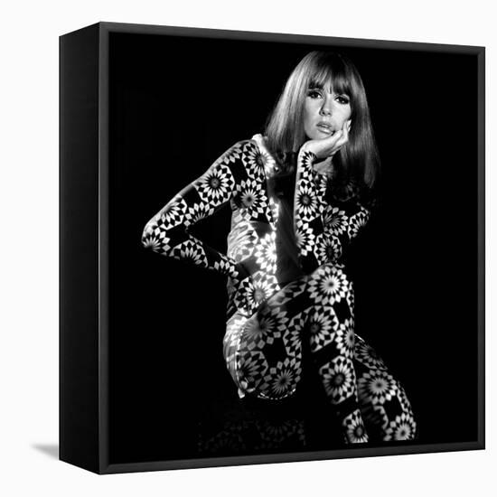 Circle Patterned Projection on Model with Hand on Face, 1960s-John French-Framed Premier Image Canvas