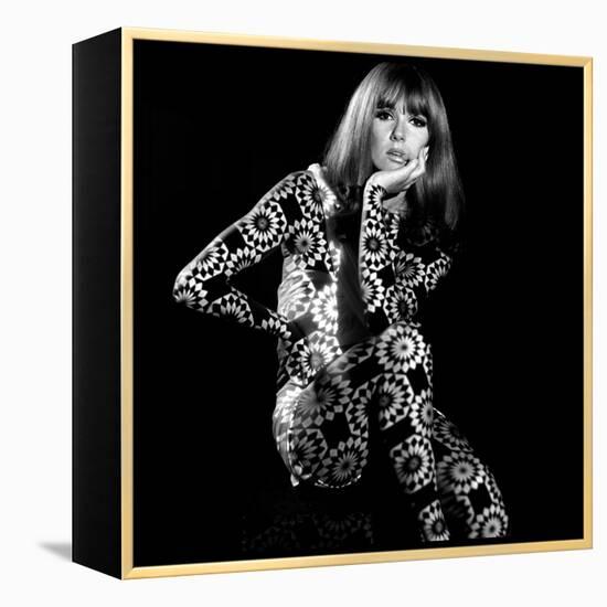 Circle Patterned Projection on Model with Hand on Face, 1960s-John French-Framed Premier Image Canvas