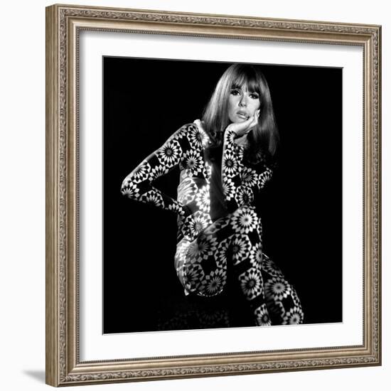 Circle Patterned Projection on Model with Hand on Face, 1960s-John French-Framed Giclee Print