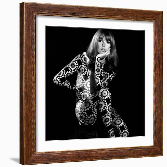 Circle Patterned Projection on Model with Hand on Face, 1960s-John French-Framed Giclee Print