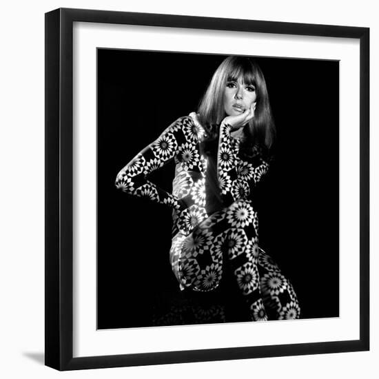 Circle Patterned Projection on Model with Hand on Face, 1960s-John French-Framed Giclee Print