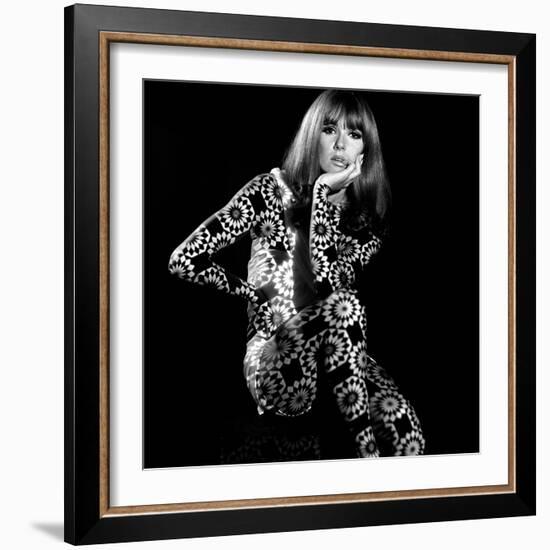 Circle Patterned Projection on Model with Hand on Face, 1960s-John French-Framed Giclee Print