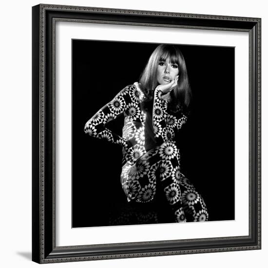 Circle Patterned Projection on Model with Hand on Face, 1960s-John French-Framed Giclee Print